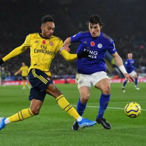 Aubameyang vs Soyuncu: Intense Battle at The King Power Stadium - Leicester City vs Arsenal FC, Premier League 2019-20