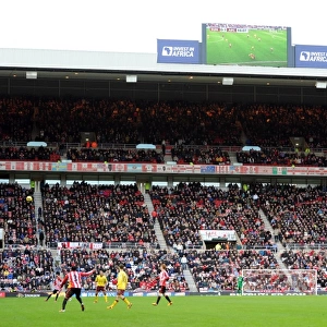 Away fans in upper teir. Sunderland 0: 1 Arsenal. Barclays Premier League. Stadium of Light