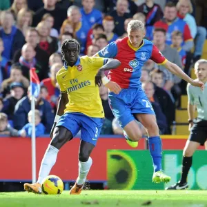 Bacary Sagna (Arsenal) Dean Moxey (Palace). Crystal Palace 0: 2 Arsenal. Barclays Premier League