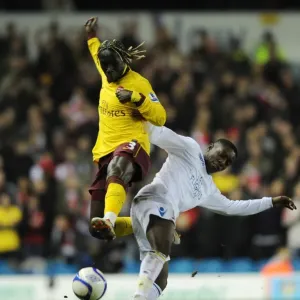Bacary Sagna (Arsenal) Max Gradel (Leeds). Leeds United 1: 3 Arsenal, FA Cup 3rd Round Replay