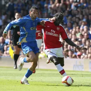 Bacary Sagna (Arsenal) Nadir Belhadj (Portsmouth) Bacary Sagna (Arsenal) Nadir Belhadj (Portsmouth)