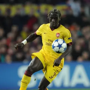 Bacary Sagna at Camp Nou: Arsenal's Defiant Performance in Barcelona's 3:1 UEFA Champions League Victory (Last 16, 2nd Leg)