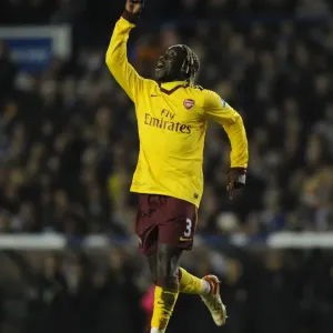 Bacary Sagna celebrates scoring the 2nd Arsenal goal. Leeds United 1: 3 Arsenal