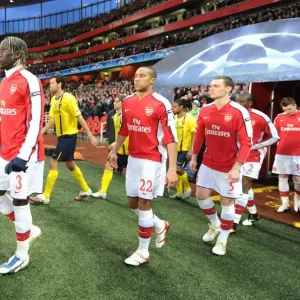 Bacary Sagna, Gael Clichy and Thomas Vermaelen (Arsenal). Arsenal 2: 2 Barcelona