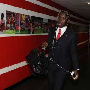 Bacary Sagna Heads to Emirates Stadium: Arsenal vs Marseille, UEFA Champions League, 2013 Bacary Sagna Heads to Emirates Stadium: Arsenal vs Marseille, UEFA Champions League, 2013