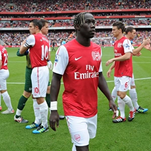 Bacary Sagna's Steely Gaze: Arsenal's Defender Before the Battle Against Liverpool (2011-2012)