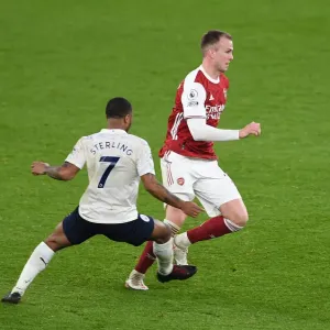 Battle at the Empty Emirates: Rob Holding vs Raheem Sterling, Arsenal vs Manchester City, Premier League 2021 Battle at the Empty Emirates: Rob Holding vs Raheem Sterling, Arsenal vs Manchester City, Premier League 2021
