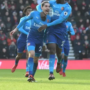 Bellerin and Welbeck Celebrate Arsenal's Goal Against Bournemouth Bellerin and Welbeck Celebrate Arsenal's Goal Against Bournemouth
