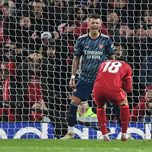 Ben White Reacts as Minamino Shoots Over: Liverpool vs Arsenal in Carabao Cup Semi-Final