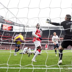 Print of Nicklas Bendtner scoring Arsenal's second goal Print of Nicklas Bendtner scoring Arsenal's second goal
