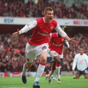Print of Nicklas Bendtner's Goal in the Premier League Print of Nicklas Bendtner's Goal in the Premier League