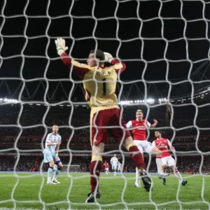 Print of Bendtner's goal in Arsenal vs Newcastle Carling Cup match Print of Bendtner's goal in Arsenal vs Newcastle Carling Cup match