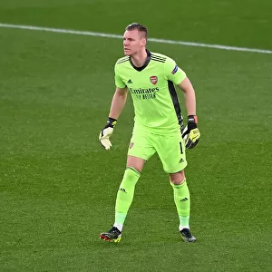 Bernd Leno: Arsenal's Solo Guardian in an Empty Emirates Stadium during the Europa League Match against Olympiacos (2020-21)