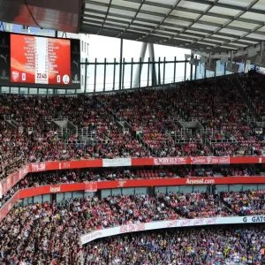 Big screen. Arsenal 2: 1 Crystal Palace. Barclays Premier League. Emirates Stadium, 16 / 8 / 14