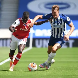 Brighton vs. Arsenal: Pepe Takes on Burn in Empty Premier League Clash (2019-20)