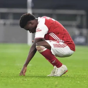 Bukayo Saka in Action: Arsenal vs. Tottenham Hotspur, 2020-21 Premier League - London Derby Bukayo Saka in Action: Arsenal vs. Tottenham Hotspur, 2020-21 Premier League - London Derby