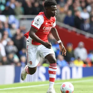 Bukayo Saka in Action: Arsenal vs Brighton & Hove Albion, Premier League 2021-22