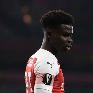 Bukayo Saka in Action: Arsenal vs Qarabag, UEFA Europa League, Emirates Stadium
