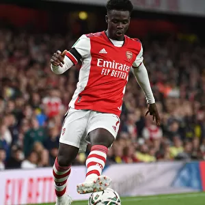 Bukayo Saka in Action: Arsenal's Star Performer Against AFC Wimbledon in Carabao Cup 2021-22