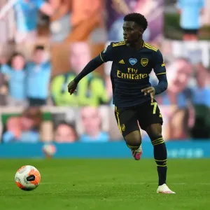Bukayo Saka in Action: Manchester City vs. Arsenal, Premier League 2019-2020 Bukayo Saka in Action: Manchester City vs. Arsenal, Premier League 2019-2020
