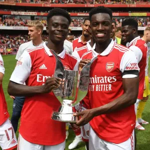 Bukayo Saka and Eddie Nketiah Hold Emirates Cup Print