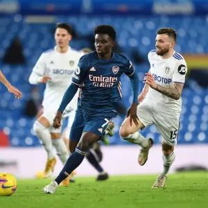 Bukayo Saka Faces Off Against Leeds Duo in Intense Arsenal-Leeds Clash (Premier League 2020-21)