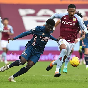 Bukayo Saka Fouled by Ezri Konsa in Aston Villa vs Arsenal Premier League Clash (2020-21)