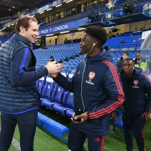 Bukayo Saka and Petr Cech Print