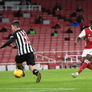 Bukayo Saka Scores Arsenal's Second Goal Against Newcastle United in Empty Emirates Stadium (2020-21)