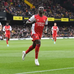 Bukayo Saka Scores Second Goal: Arsenal's Victory at Watford (Premier League 2021-22) Bukayo Saka Scores Second Goal: Arsenal's Victory at Watford (Premier League 2021-22)