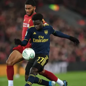 Bukayo Saka vs Joe Gomez: A Football Rivalry at Anfield - Carabao Cup Clash (Liverpool vs Arsenal, 2019-20)