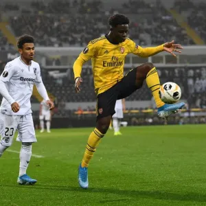 Bukayo Saka vs. Marcus Edwards: A Clash of Skills in Vitoria Guimaraes vs. Arsenal, UEFA Europa League, 2019 Bukayo Saka vs. Marcus Edwards: A Clash of Skills in Vitoria Guimaraes vs. Arsenal, UEFA Europa League, 2019