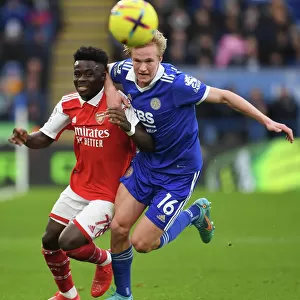 Bukayo Saka vs. Victor Kristiansen: Leicester City vs. Arsenal FC, Premier League Clash (February 2023)