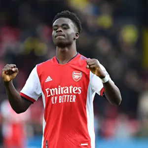 Bukayo Saka's Euphoric Celebration: Arsenal Secure Victory Over Watford in Premier League