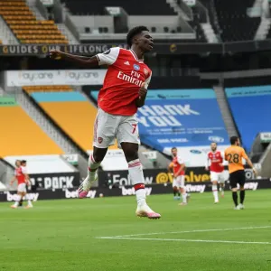 Bukayo Saka's Goal: Arsenal's Victory over Wolverhampton Wanderers in the Premier League (2019-20)