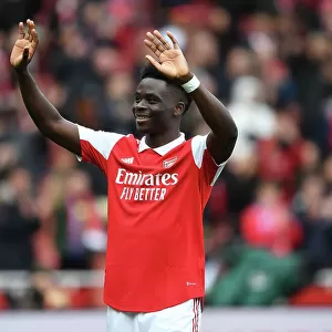 Bukayo Saka's Triumphant Moment: Arsenal Star Celebrates Epic Victory Over Crystal Palace with Adoring Fans