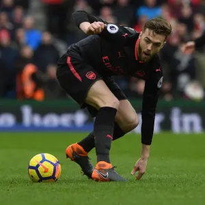 Calum Chambers: In Action for Arsenal Against Brighton & Hove Albion, Premier League 2017-18