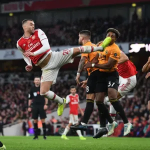 Le Calum Chambers en action : Arsenal contre les Wolves de Wolverhampton, Première Division anglaise 2019-2020