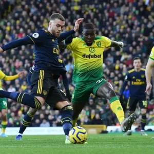 Calum Chambers (Arsenal) Ibrahim Amadou (Norwich) Calum Chambers (Arsenal) Ibrahim Amadou (Norwich)