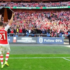 Calum Chambers Celebrates Arsenal's FA Community Shield Victory over Manchester City Calum Chambers Celebrates Arsenal's FA Community Shield Victory over Manchester City