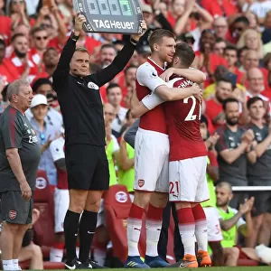 Calum Chambers is subbed for Per Mertesacker (Arsenal)