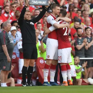 Calum Chambers is subbed for Per Mertesacker (Arsenal)