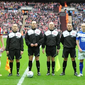 Captains : Robin van Persie (Arsenal), Stephen Carr (Birmingham) line up with officials before the match. Arsenal 1: 2 Birmingham City, Carling Cup Final, Wembley Stadium, London, 27 / 2 / 2011. Credit : Stuart MacFarlane / Arsenal