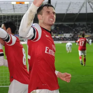 Carl Jenkinson Celebrates Arsenal's Second Goal vs Swansea City, Premier League 2012-13 Carl Jenkinson Celebrates Arsenal's Second Goal vs Swansea City, Premier League 2012-13