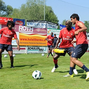 Carlos Vela, Bacary Sagna and Alex Song (Arsenal). Arsenal Training Camp