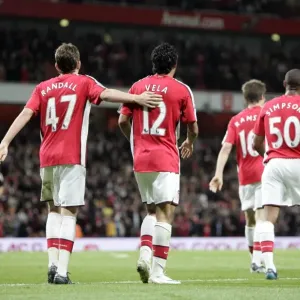 Carlos Vela celebrates scoring his 3rd goal Arsenal s Carlos Vela celebrates scoring his 3rd goal Arsenal s