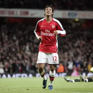 Carlos Vela celebrates scoring Arsenals 3rd goal