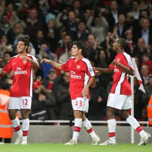 Carlos Vela shoots celebrates scoring the 3rd Arsenal