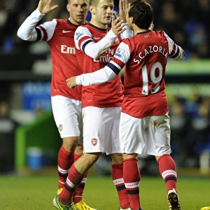 Cazorla and Wilshere Celebrate Goals: Reading vs. Arsenal, 2012-13 Premier League