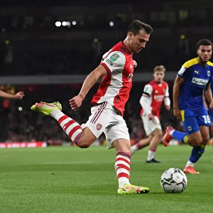 Cedric Soares in Action: Arsenal's Victory over AFC Wimbledon in Carabao Cup
